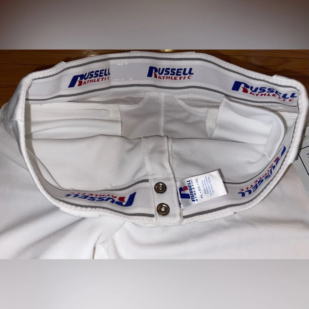 NWT Russell Athletic White Pro Diamond Fit Double Knit Softball Knicker Pants XL - Picture 2 of 8